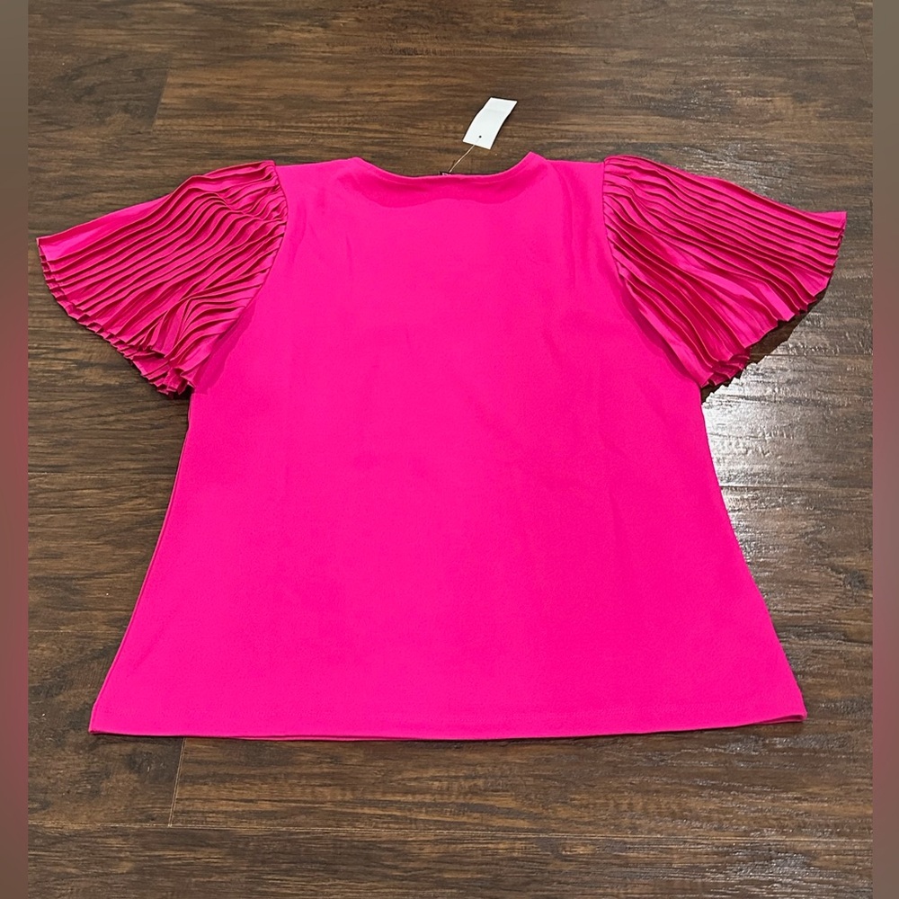 Ann Taylor Women's Pink V-Neck Shirt Sleeve Top Size S - Picture 2 of 7